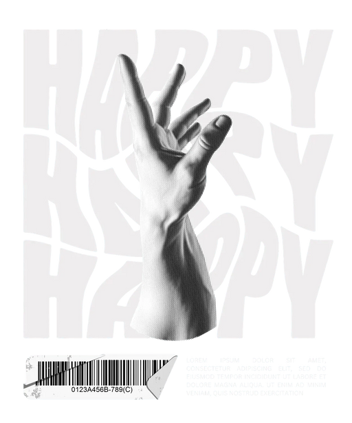 Happy Hand Pose - DTF Ready to Press (original)