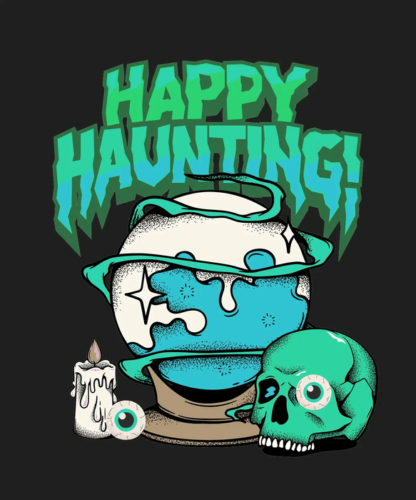 Happy Haunting - DTF Ready to Press (black_bg)