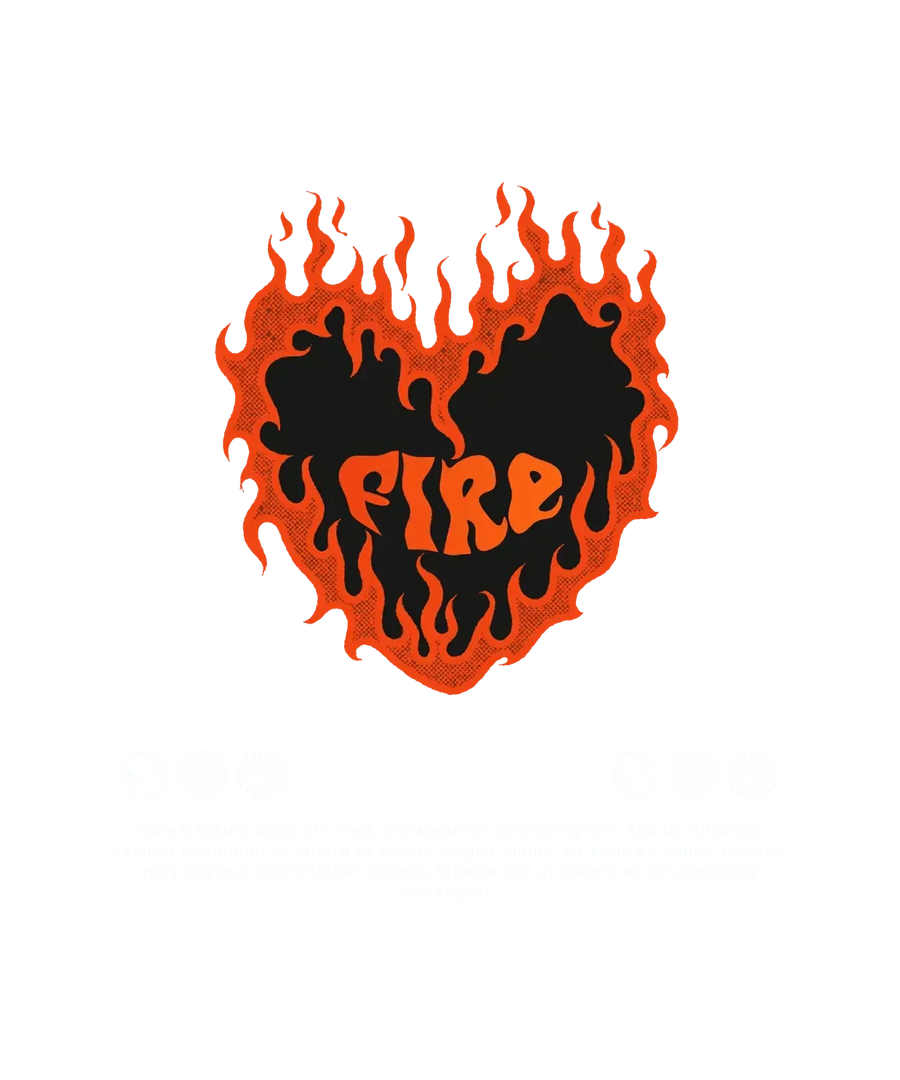 Heart of Fire - DTF Ready to Press