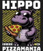 Hippo Pizzamania - DTF Ready to Press (black_bg)