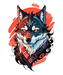 Hipster Wolf Art - DTF Ready to Press (original)