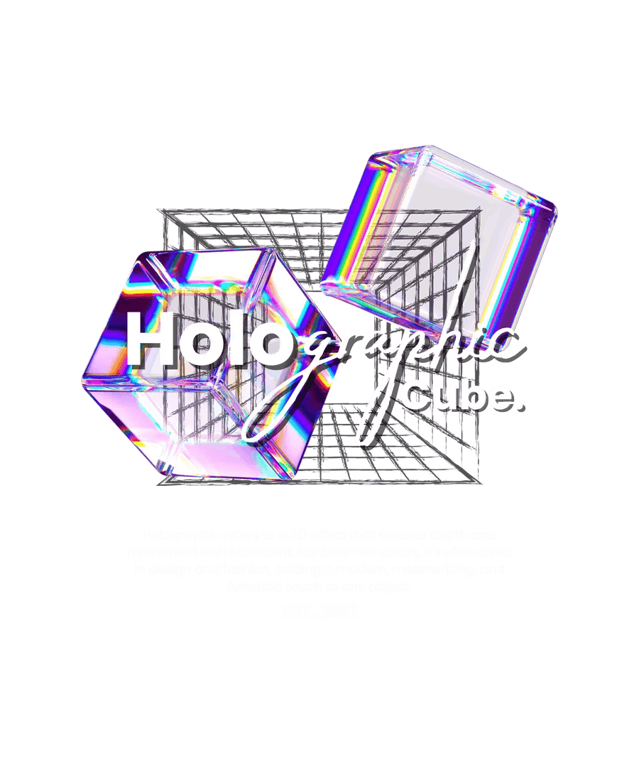 Holographic Cube - DTF Ready to Press
