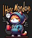I Hate Mondays Cat - DTF Ready to Press (black_bg)