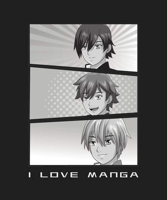 I Love Manga - DTF Ready to Press (black_bg)