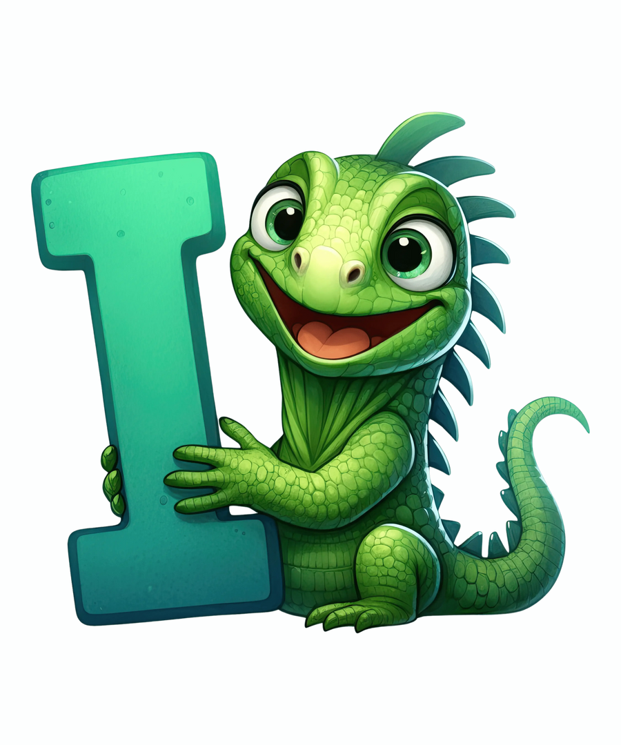 Tieralphabet I Leguan Design - DTF Ready To Press