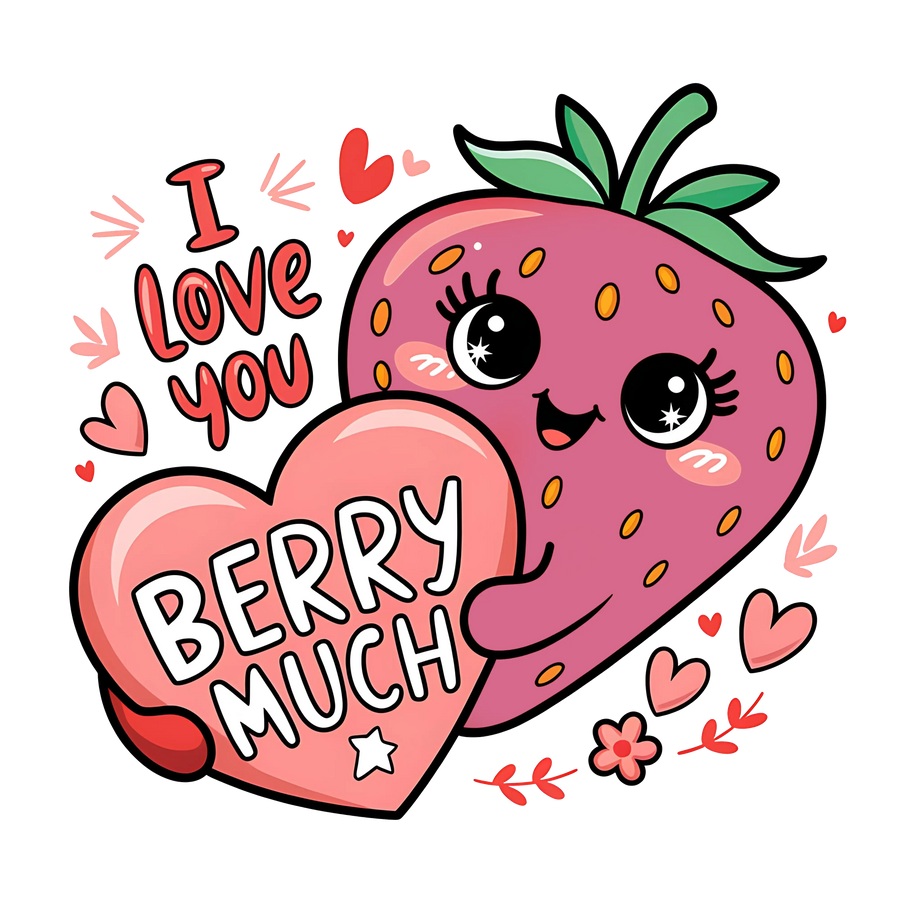 Valentine I Love You Berry Much Design | DTF Center