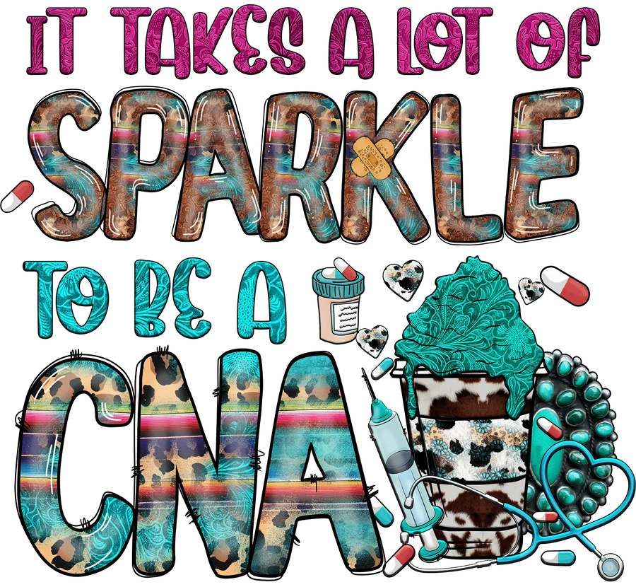 Sparkle CNA Western Design - DTF listo para imprimir