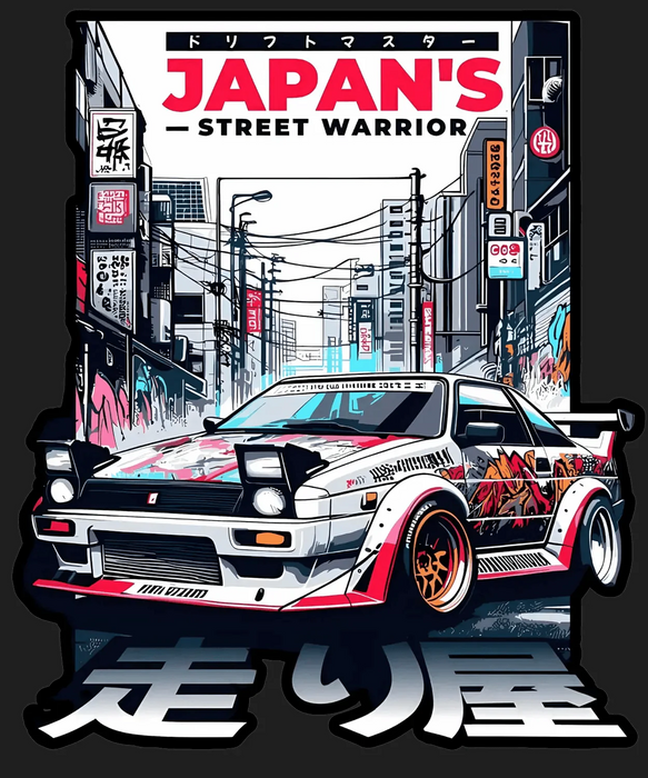 Japan Street Warrior - DTF Ready to Press (black_bg)