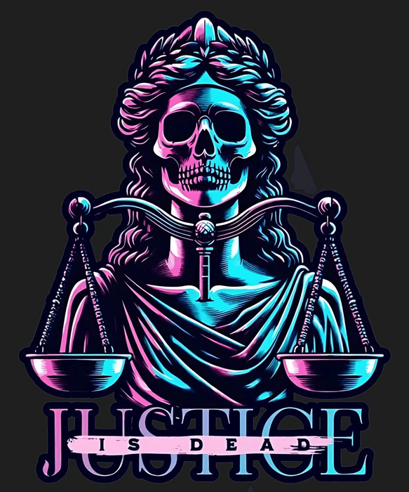 Justice is Dead - DTF Ready to Press (black_bg)