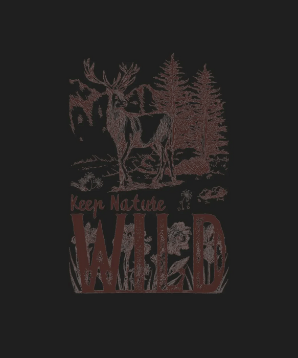 Keep Nature Wild - DTF Ready to Press (black_bg)