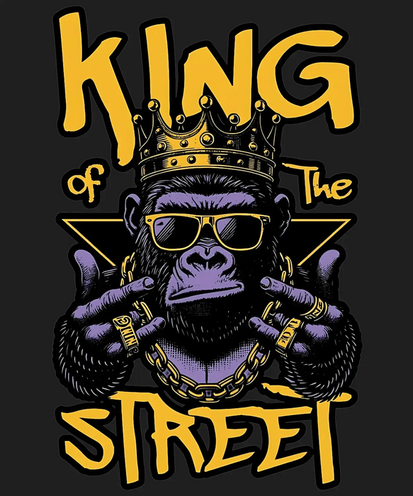 King of the Street - DTF Ready to Press (black_bg)