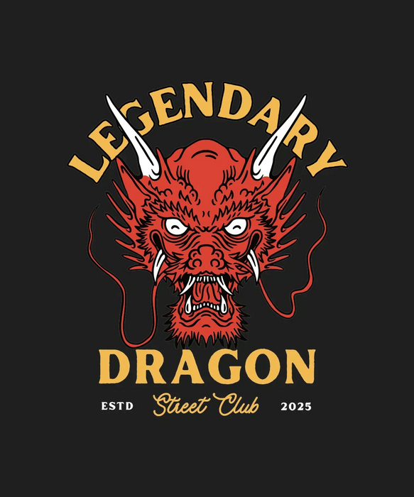 Legendary Dragon Club - DTF Ready to Press (black_bg)