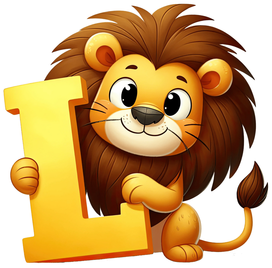 Tieralphabet L Löwen-Design – DTF fertig zum Pressen