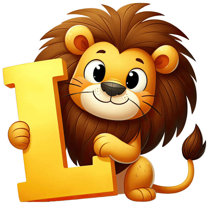 Animal Alphabet L Lion Design - DTF Ready To Press