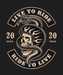 Live to Ride Skull - DTF Ready to Press (black_bg)
