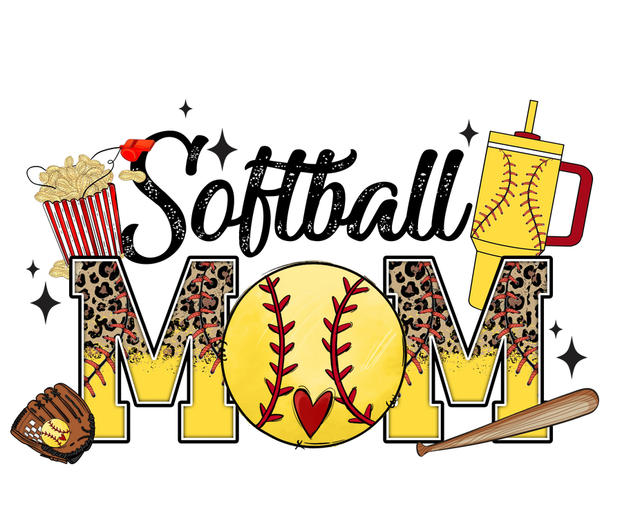 Diseño de mamá de softbol: DTF listo para imprimir