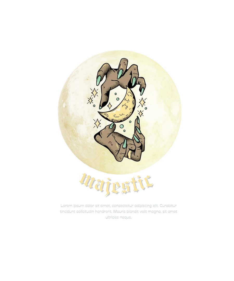 Majestic Moon - DTF bereit zum Aufpressen