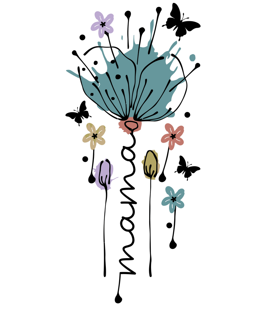 Blumen-Muttertags-Design – DTF druckfertig