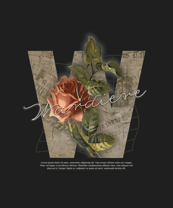 Marlene Floral Art - DTF Ready to Press (black_bg)