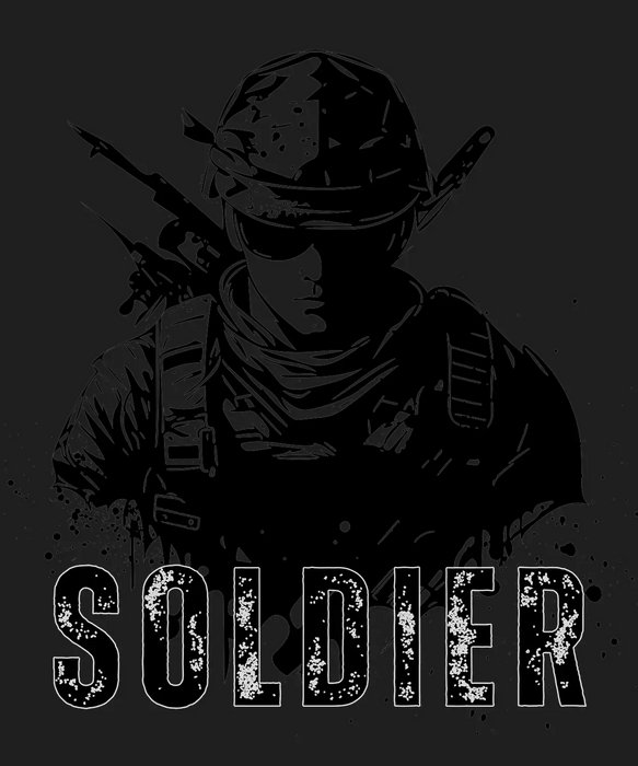 Military Soldier - DTF Ready to Press (black_bg)