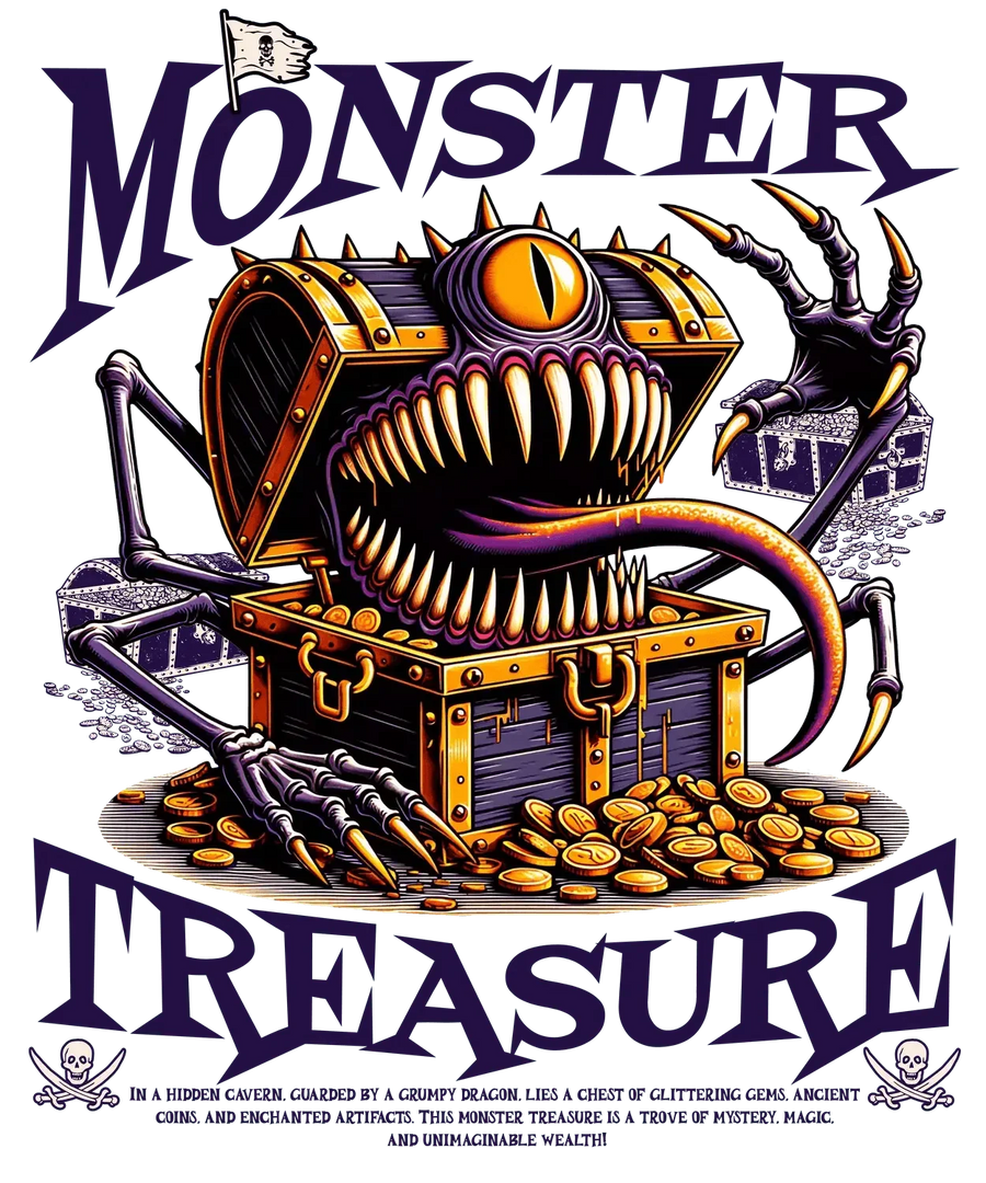 Monster Treasure Chest - DTF Ready to Press