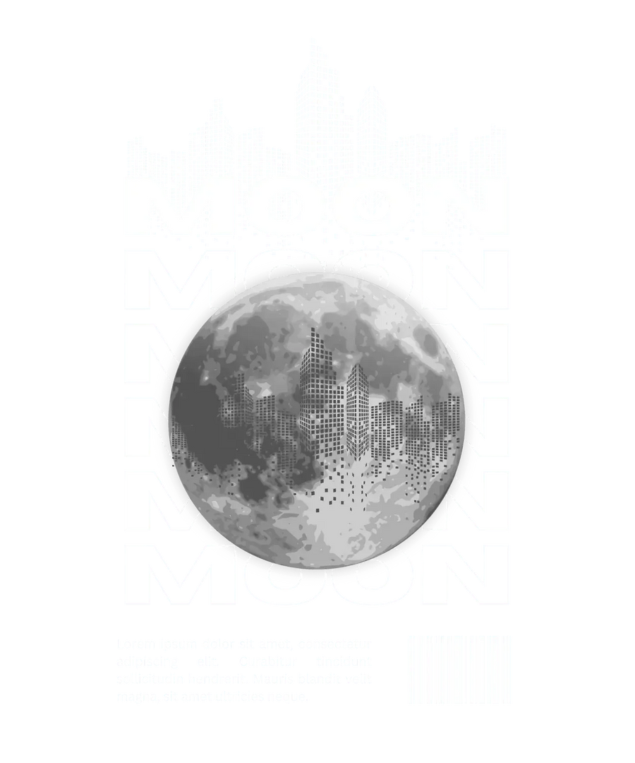 Moon Cityscape - DTF Ready to Press