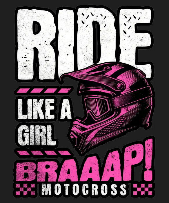 Motocross Girl Power - DTF Ready to Press (black_bg)