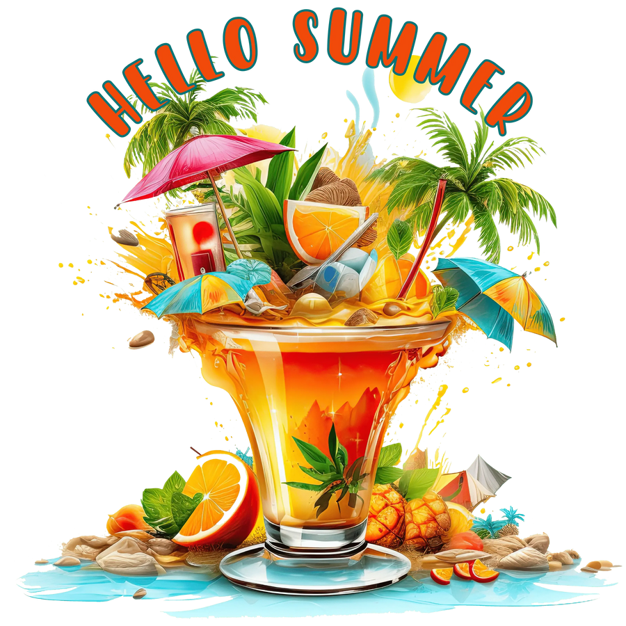 Hello Summer Design - DTF Ready To Press
