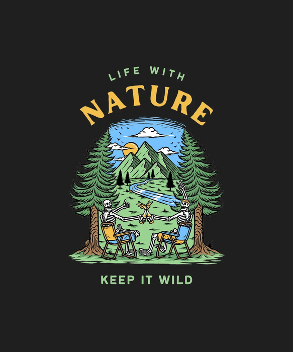 Nature Camping - DTF Ready to Press (black_bg)