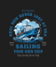 Nautical Ship Design - DTF Ready to Press (black_bg)