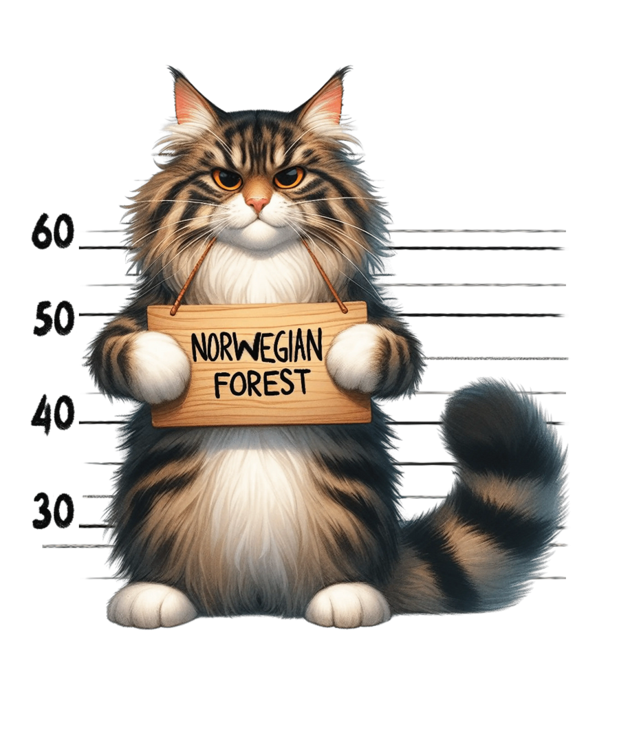 Norwegian Forest Cat Design - DTF Ready To Press