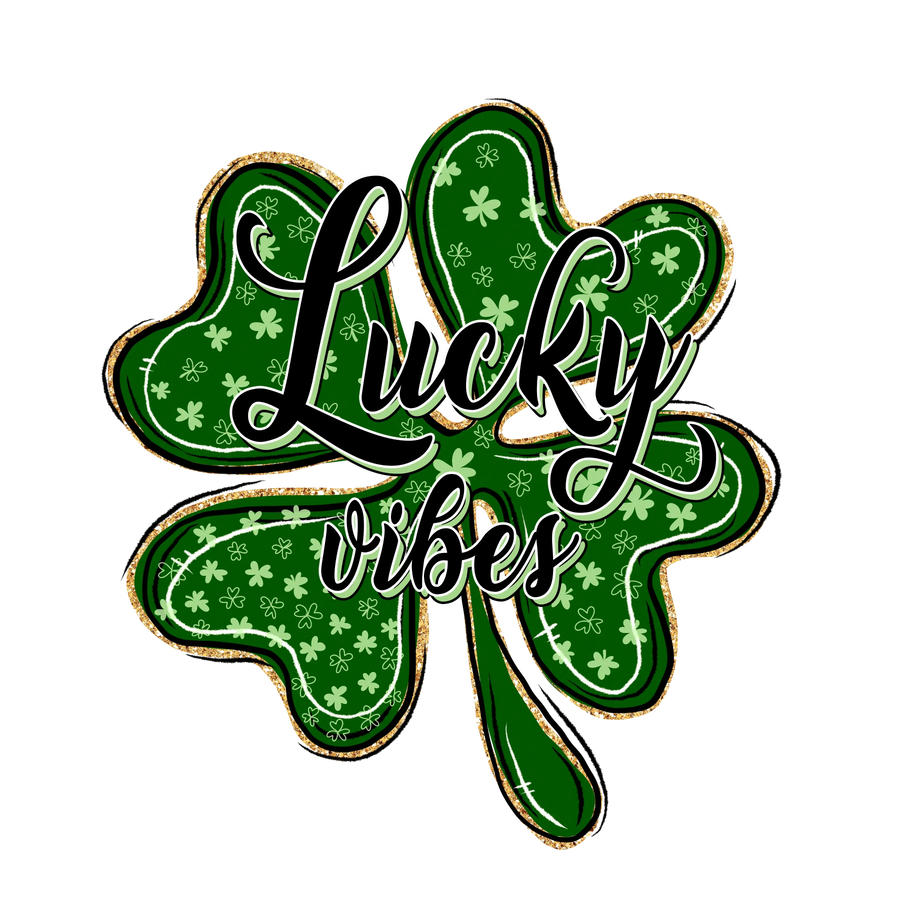 Clover Lucky Vibes Saint Patricks Day Cheetah Design - DTF Ready To Press