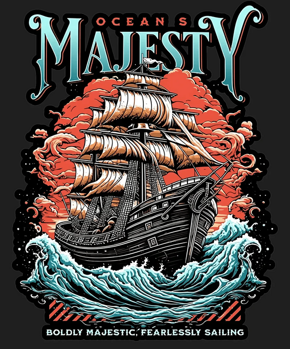 Ocean's Majesty - DTF Ready to Press (black_bg)