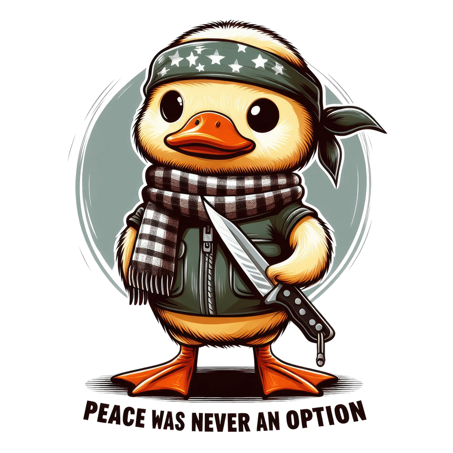 Peace Was Never An Option Funny Duck Design - DTF Ready To Press