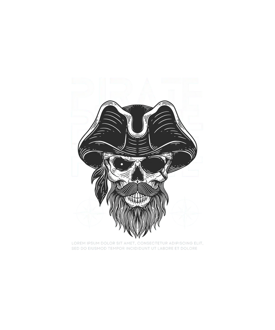 Piratenschädel - DTF druckfertig