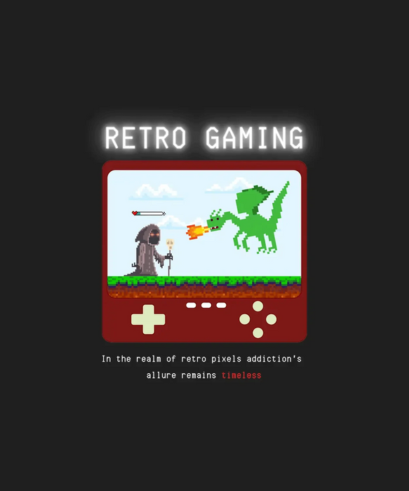 Pixel Gaming Wizard - DTF Ready to Press (black_bg)