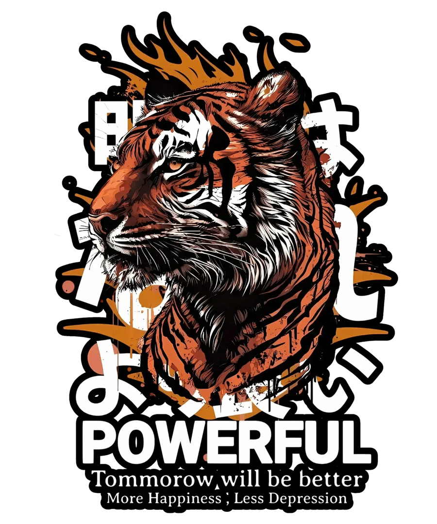 Powerful Tiger - DTF Ready to Press
