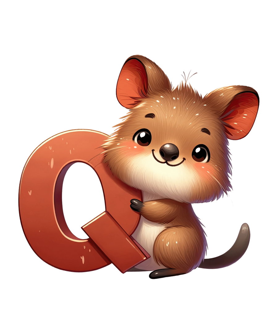 Tier-Alphabet Q Quokka Design - DTF Ready To Press