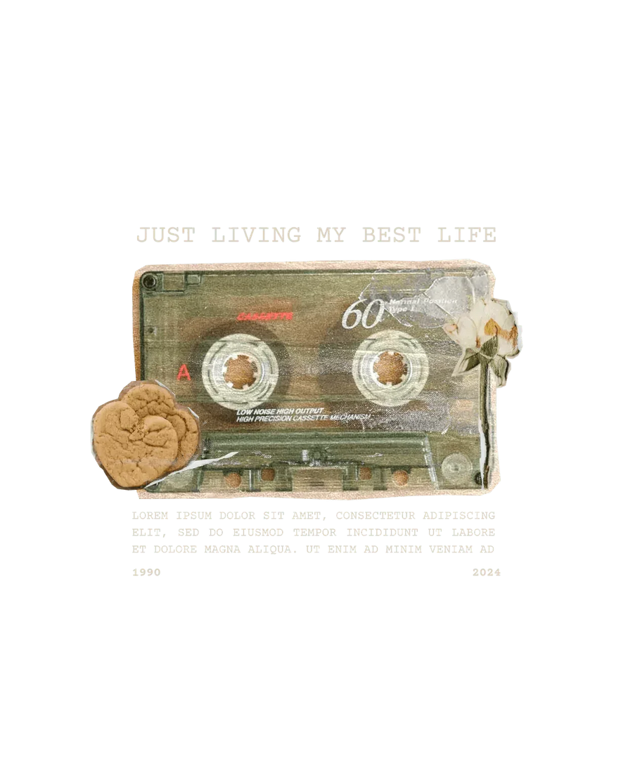 Retro Cassette - DTF Ready to Press