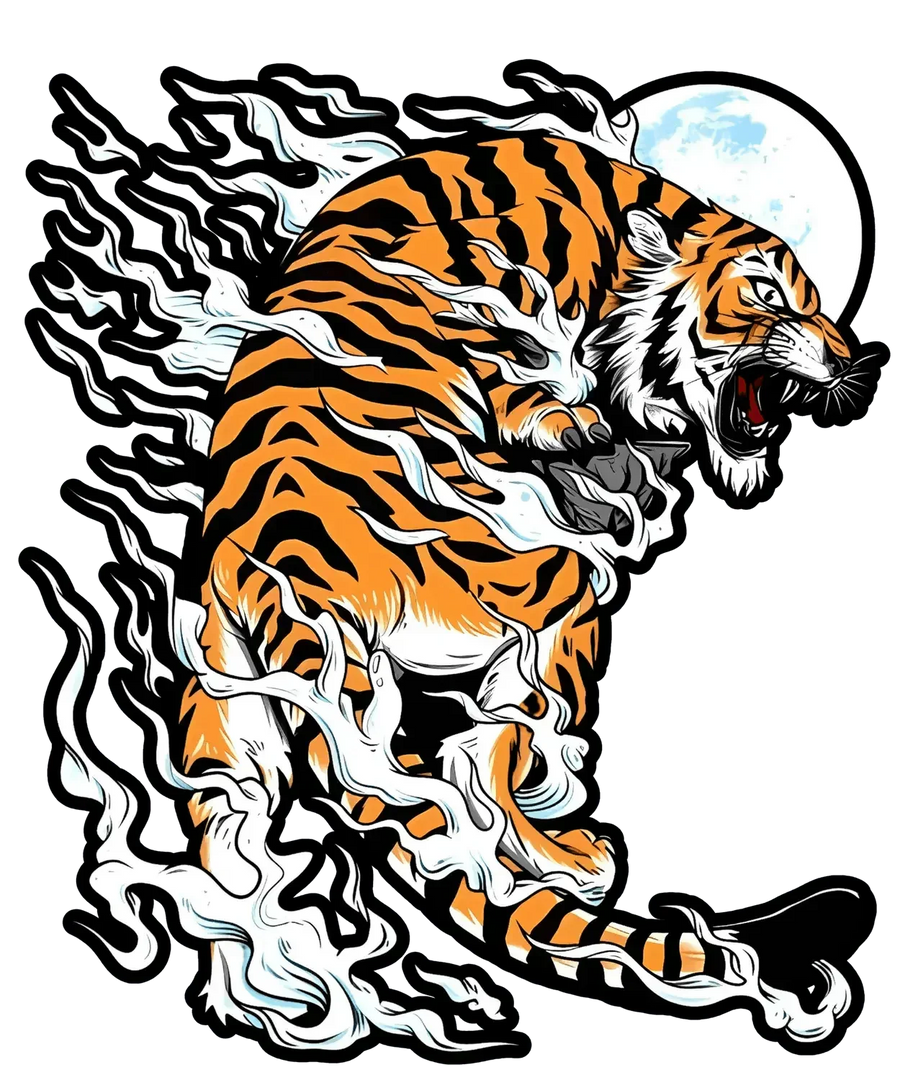 Roaring Tiger Moon - DTF Ready to Press
