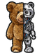 Robot Bear Half-Split - DTF Ready to Press (original)