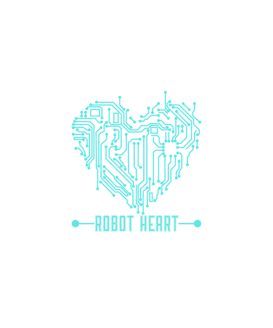 Robot Heart Design - DTF Ready to Press