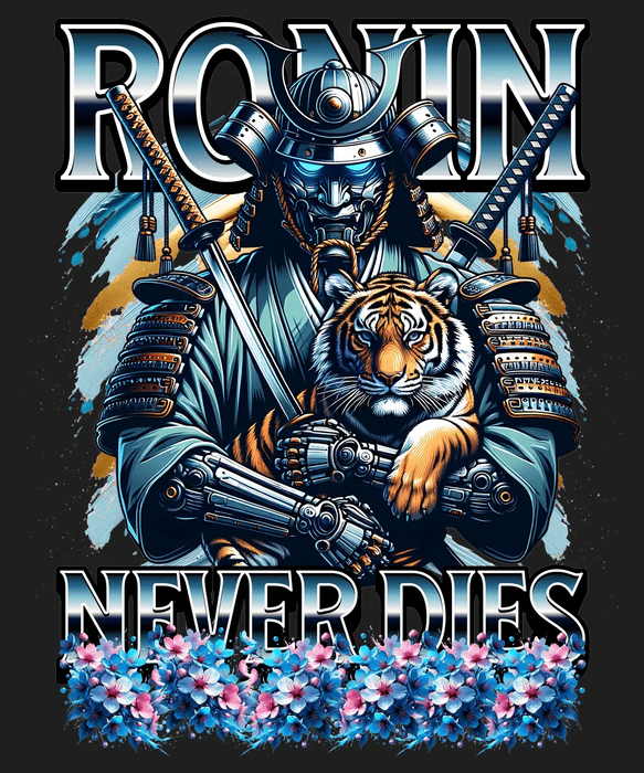 Ronin Tiger Art - DTF Ready to Press (black_bg)