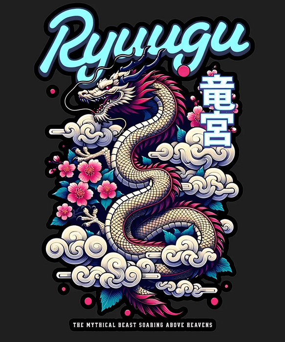 Ryugu Dragon - DTF Ready to Press (black_bg)