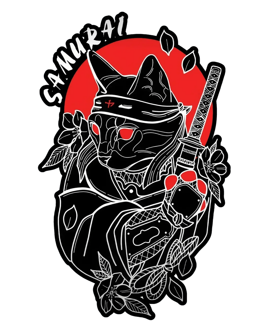 Samurai Katze - DTF sofort pressfertig