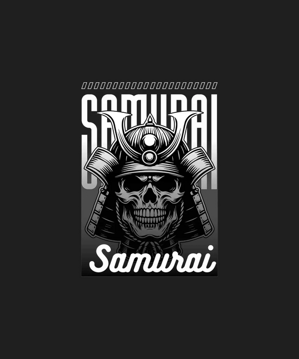 Samurai Skull - DTF Ready to Press (black_bg)