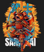 Samurai Warrior - DTF Ready to Press (black_bg)
