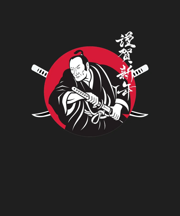 Samurai Warrior - DTF Ready to Press (black_bg)