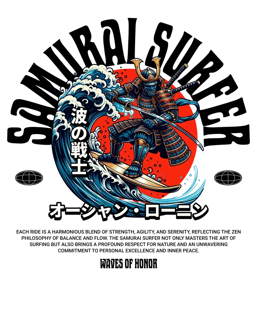 Samurai Warrior Wave - DTF Ready to Press