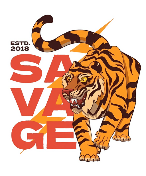 Savage Tiger - DTF Ready to Press (original)